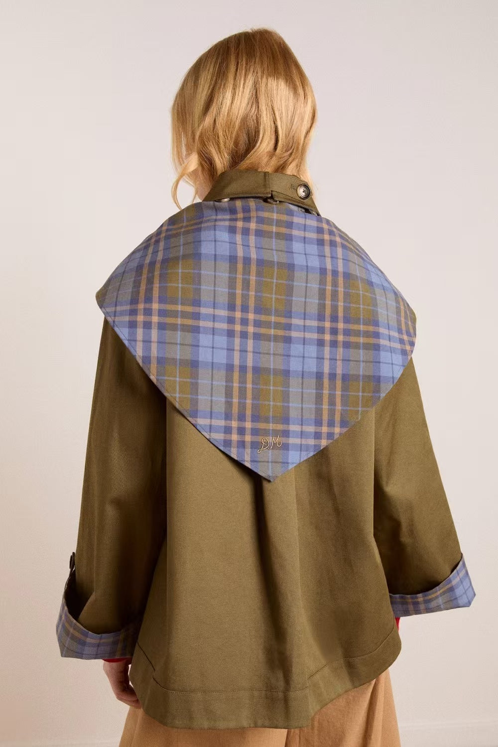 Plaid Collar Double-Sided Coat