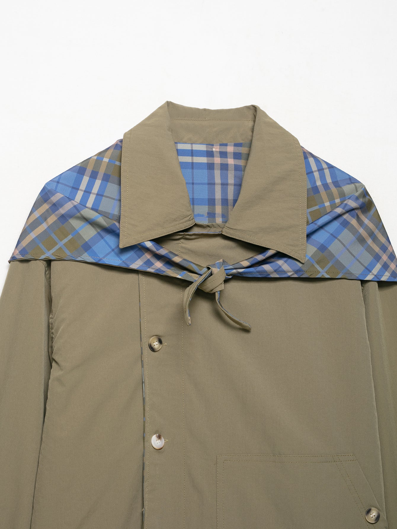 Plaid Collar Double-Sided Coat