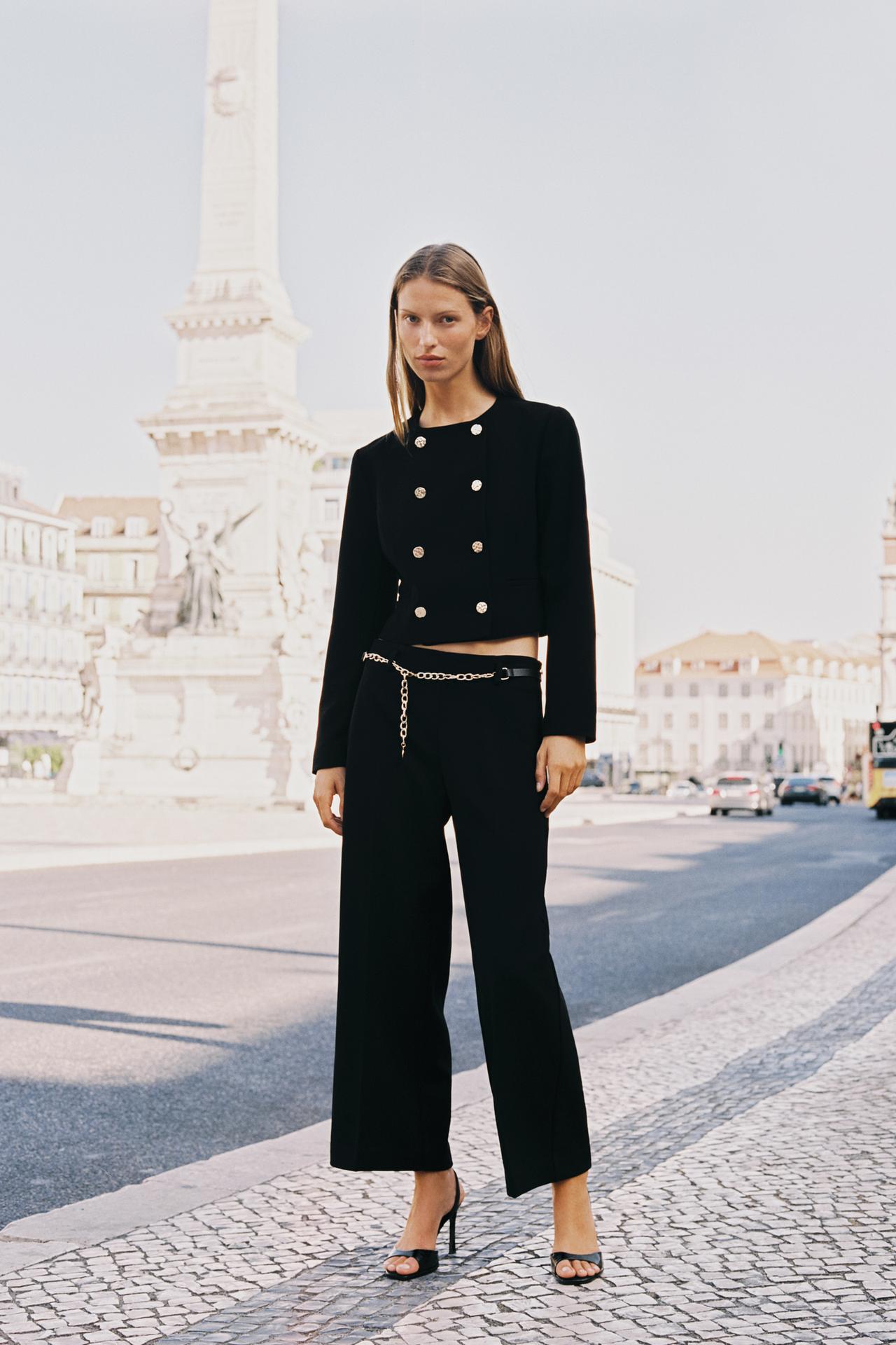 Double-Breasted Cropped Blazer