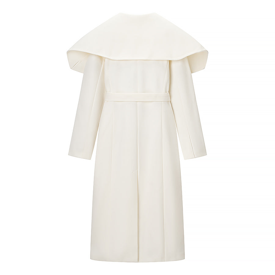 Belted Wool-Blend Long Coat