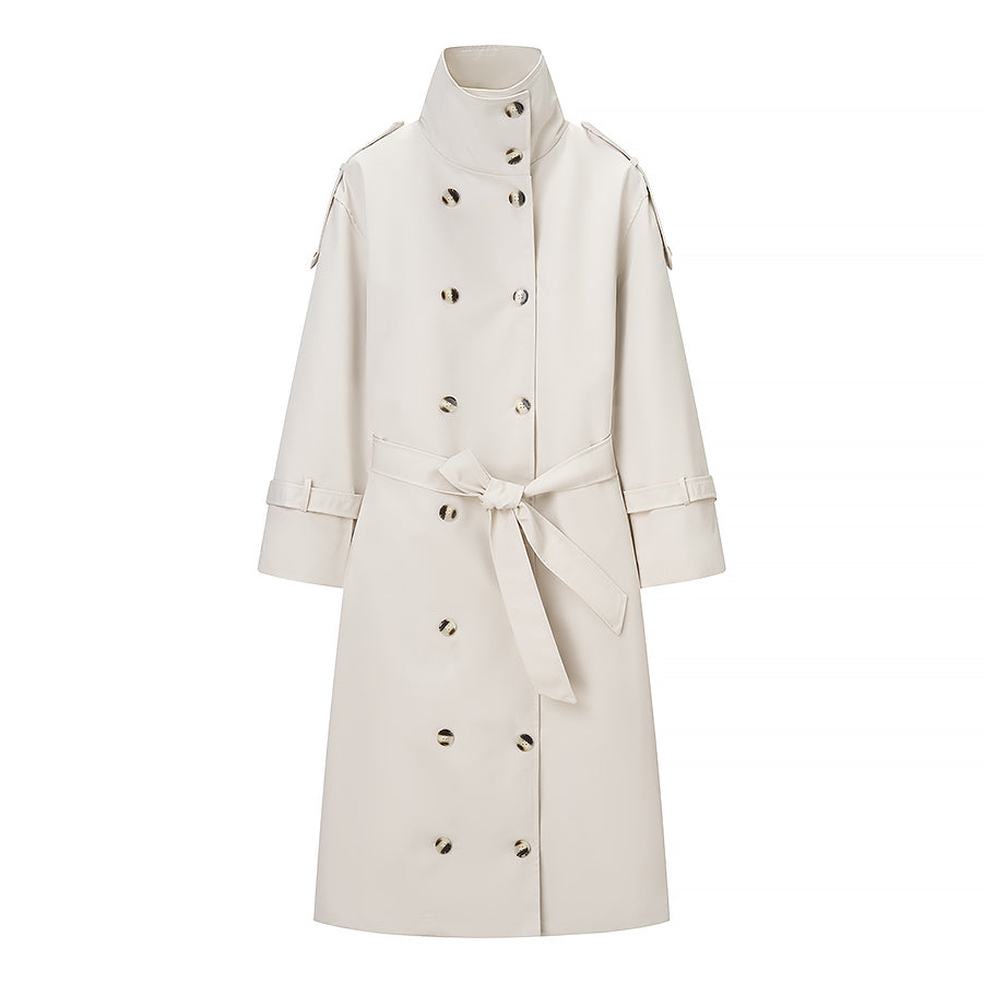 Double Breasted Long Trench Coat