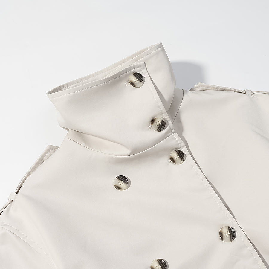 Double Breasted Long Trench Coat