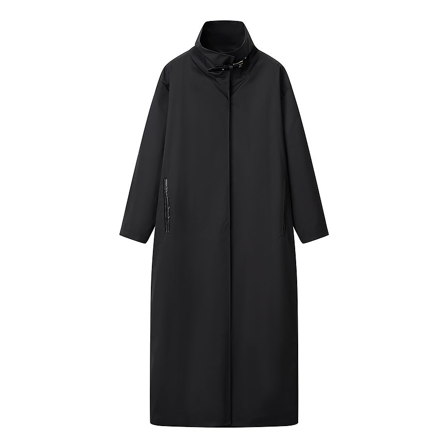 Stand Collar Long Trench Coat