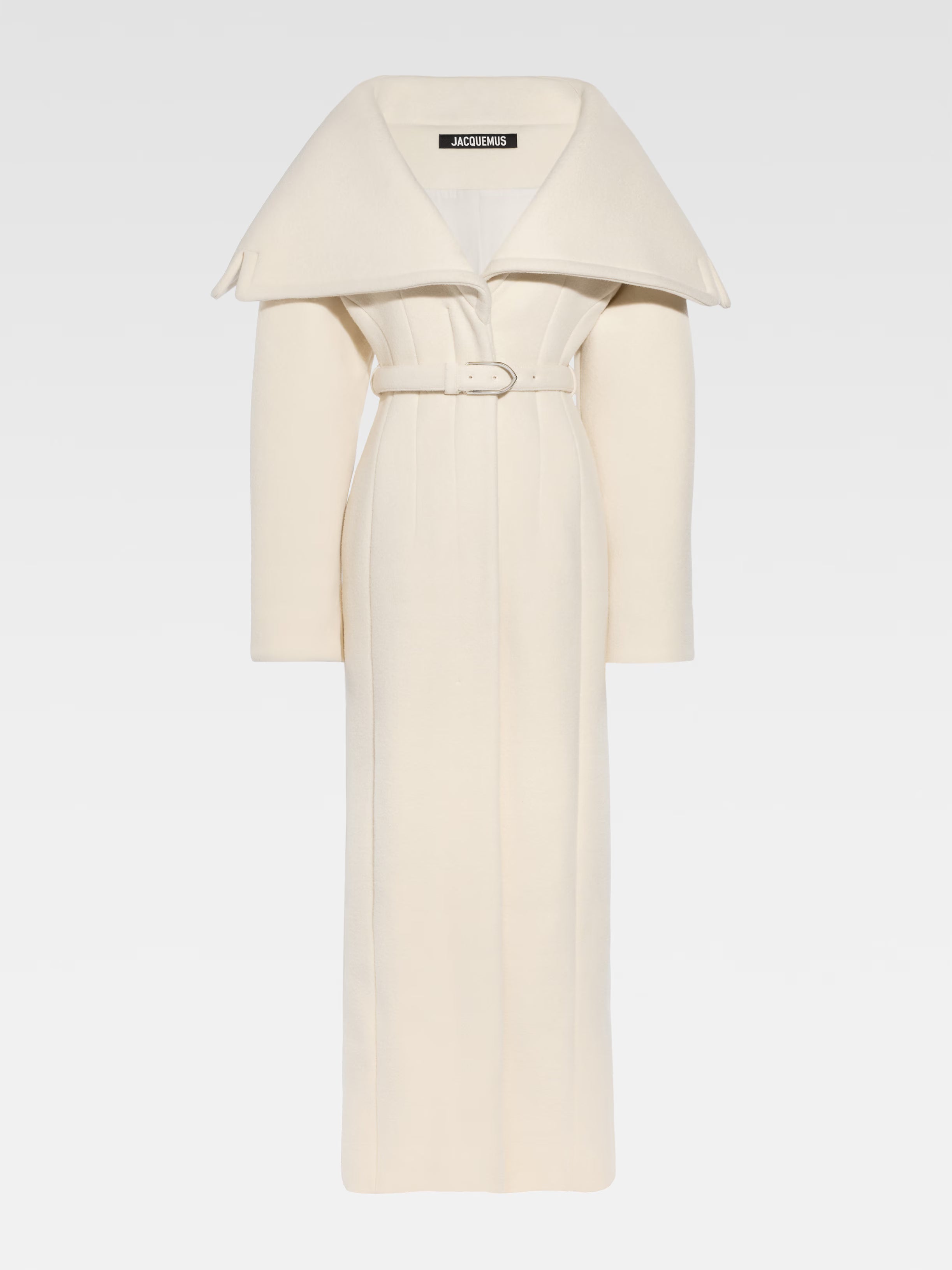 Belted Wool-Blend Long Coat