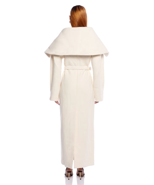 Belted Wool-Blend Long Coat