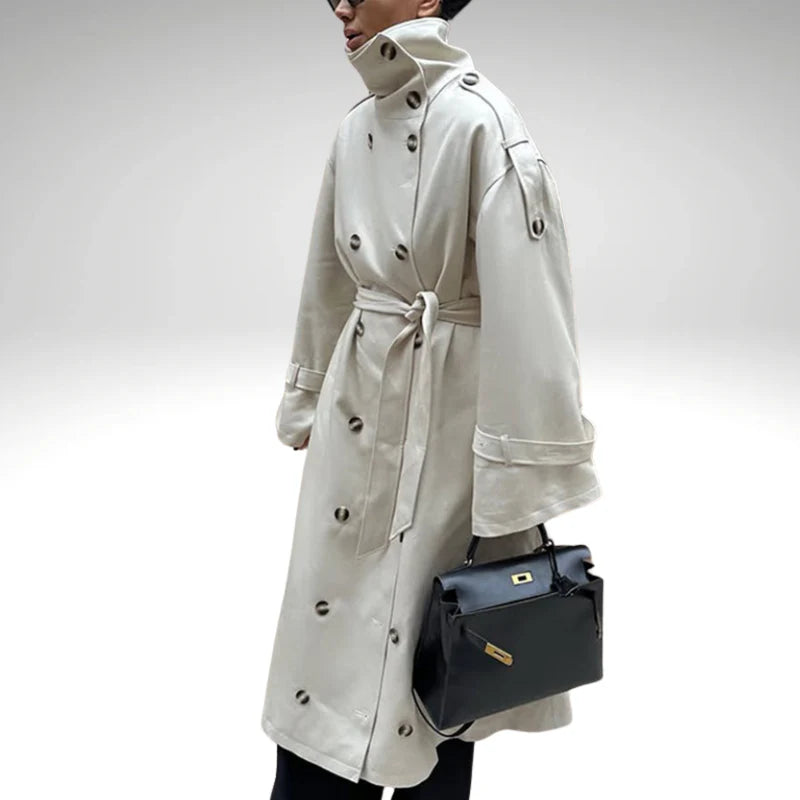 Double Breasted Long Trench Coat