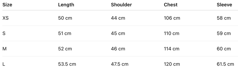 Size guide