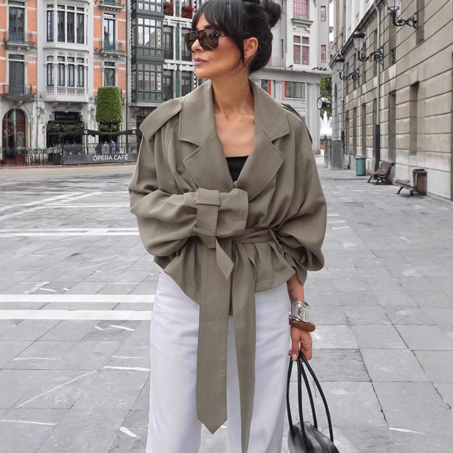 Belted Collared Trench Jacket