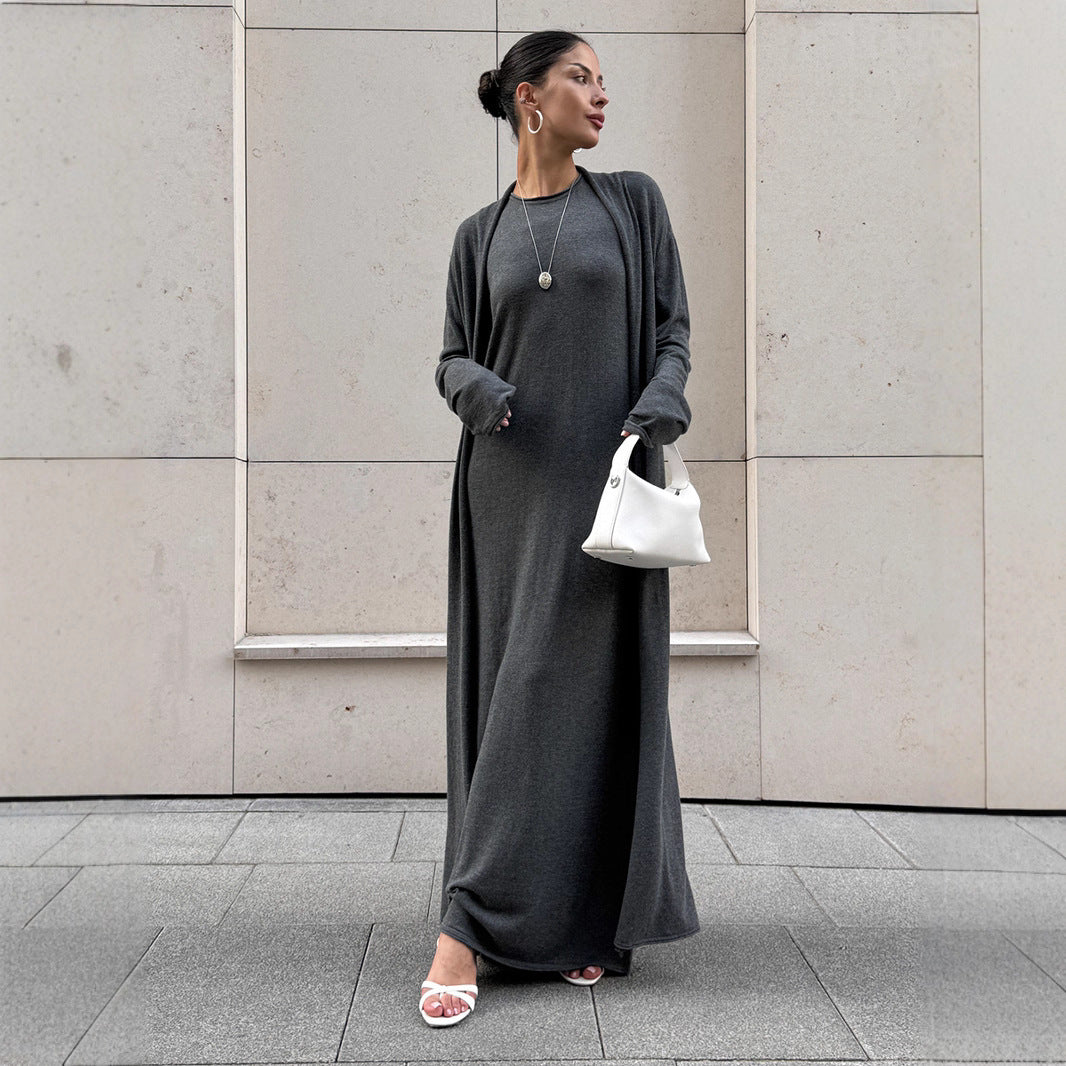 Knitted Maxi Dress & Longline Cardigan Set