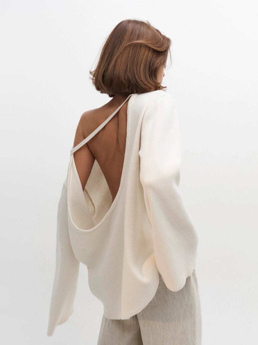 Open Back Knit Pullover