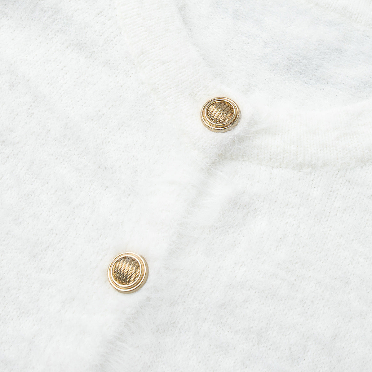 Fuzzy Button Cardigan & Skirt Set