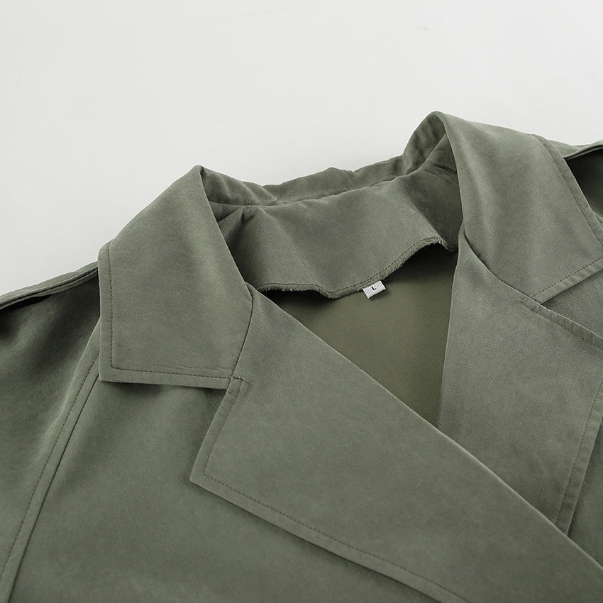 Belted Collared Trench Jacket