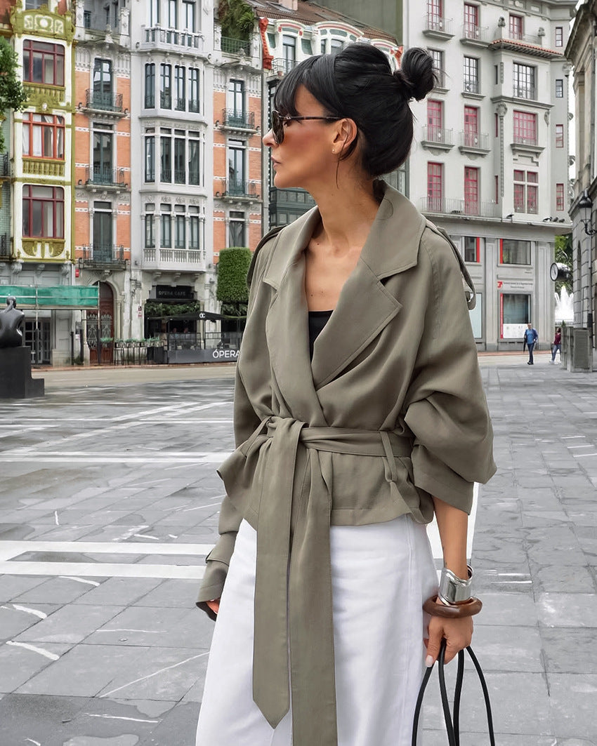Belted Collared Trench Jacket