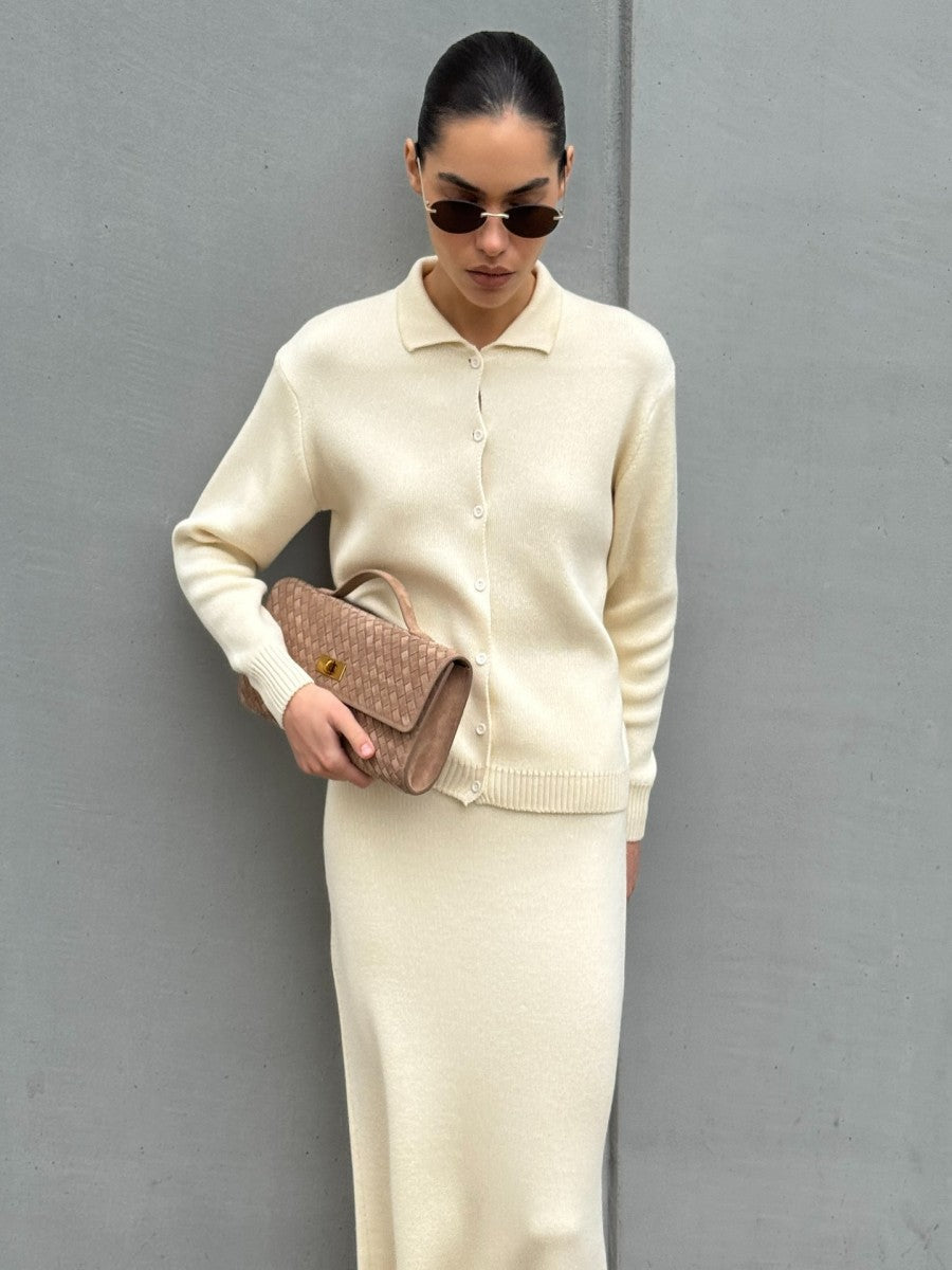 Polo Collar Knit Set