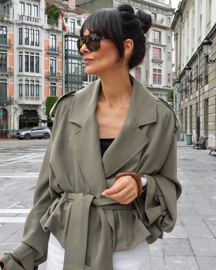 Belted Collared Trench Jacket