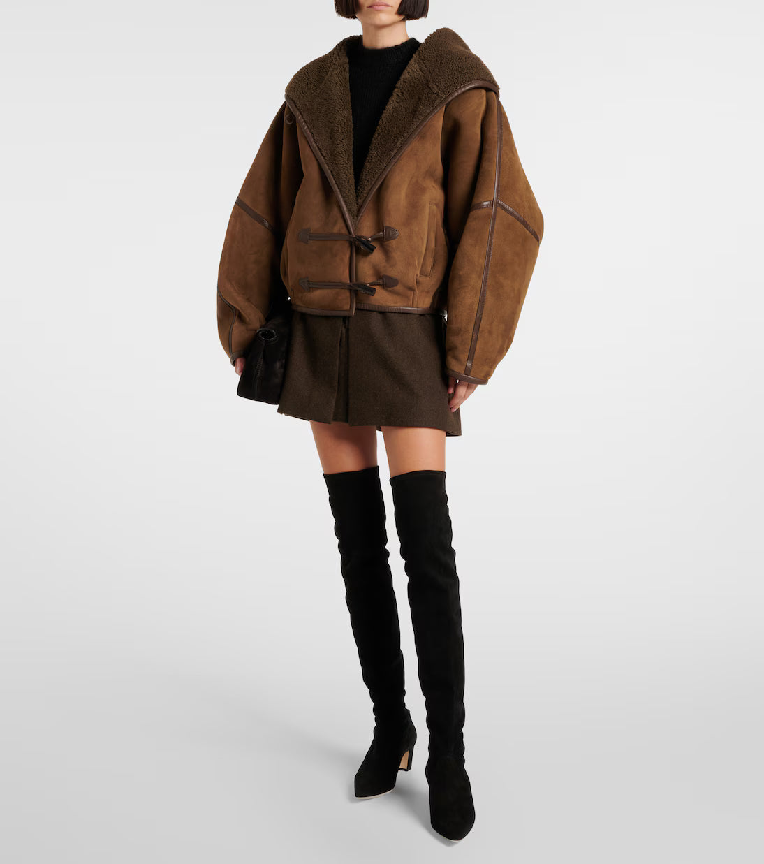 Faux Shearling Hooded Jacket
