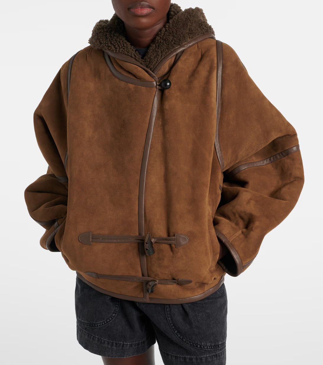 Faux Shearling Hooded Jacket