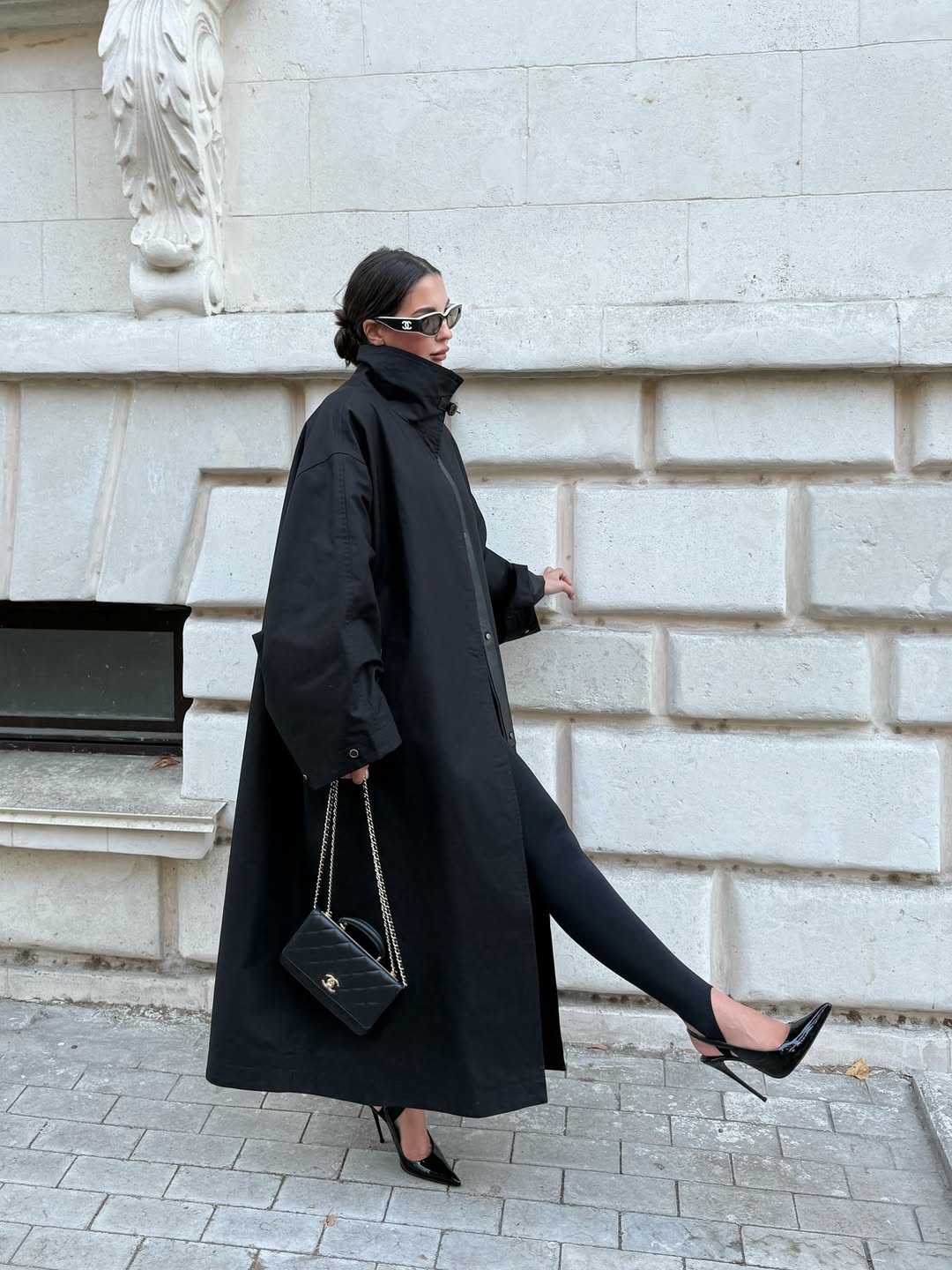 Stand Collar Long Trench Coat