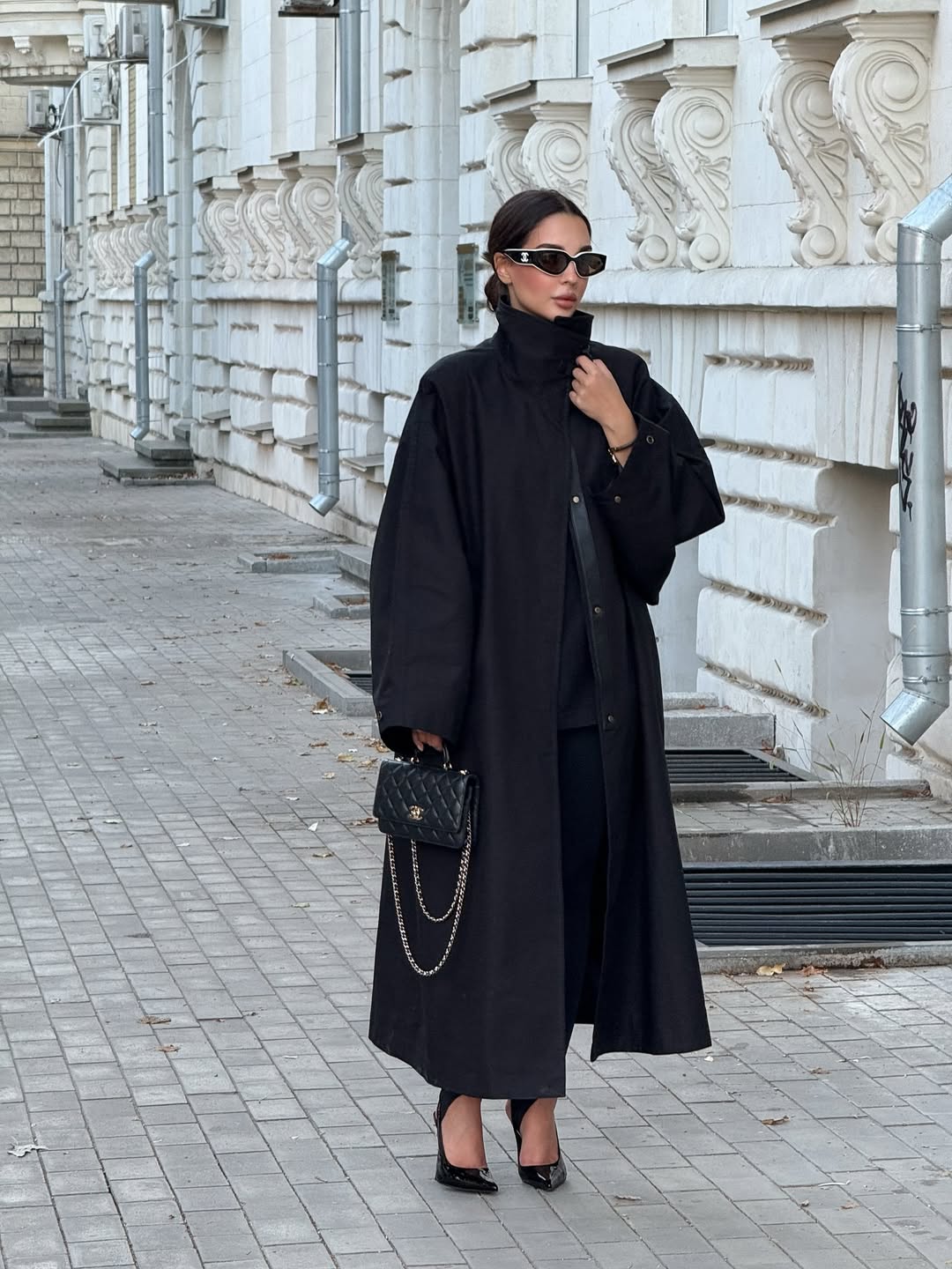 Stand Collar Long Trench Coat