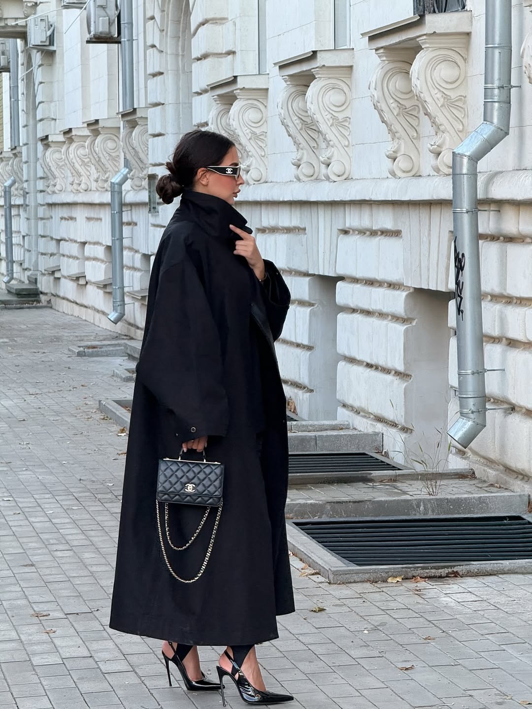 Stand Collar Long Trench Coat