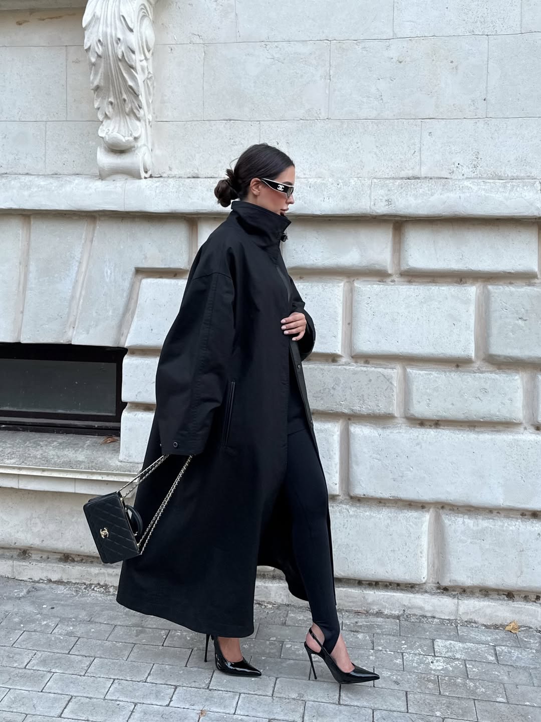 Stand Collar Long Trench Coat