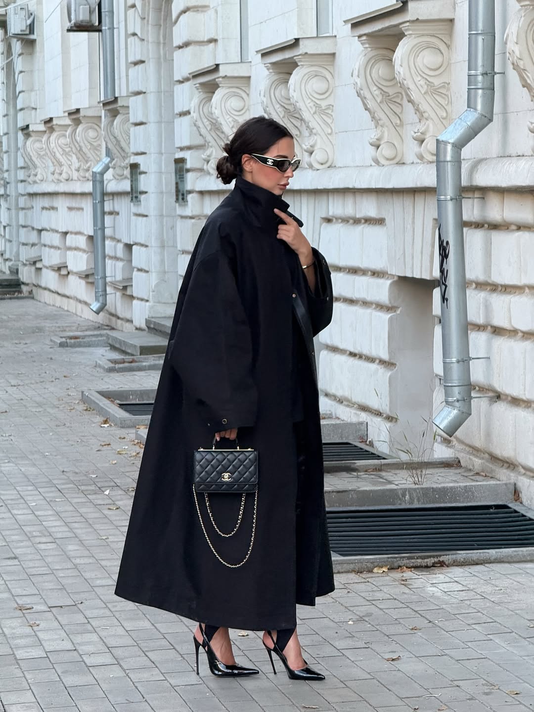 Stand Collar Long Trench Coat