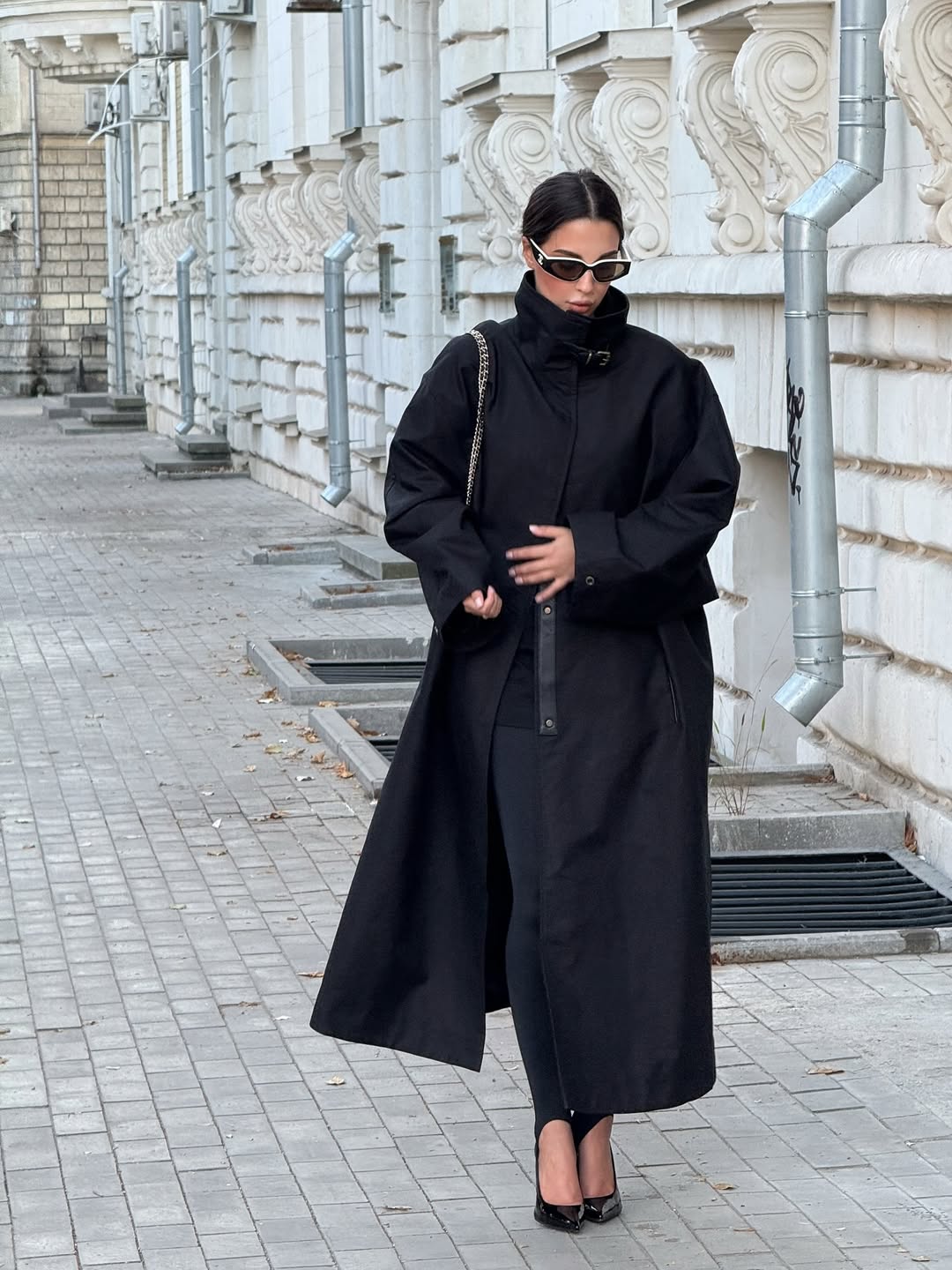 Stand Collar Long Trench Coat