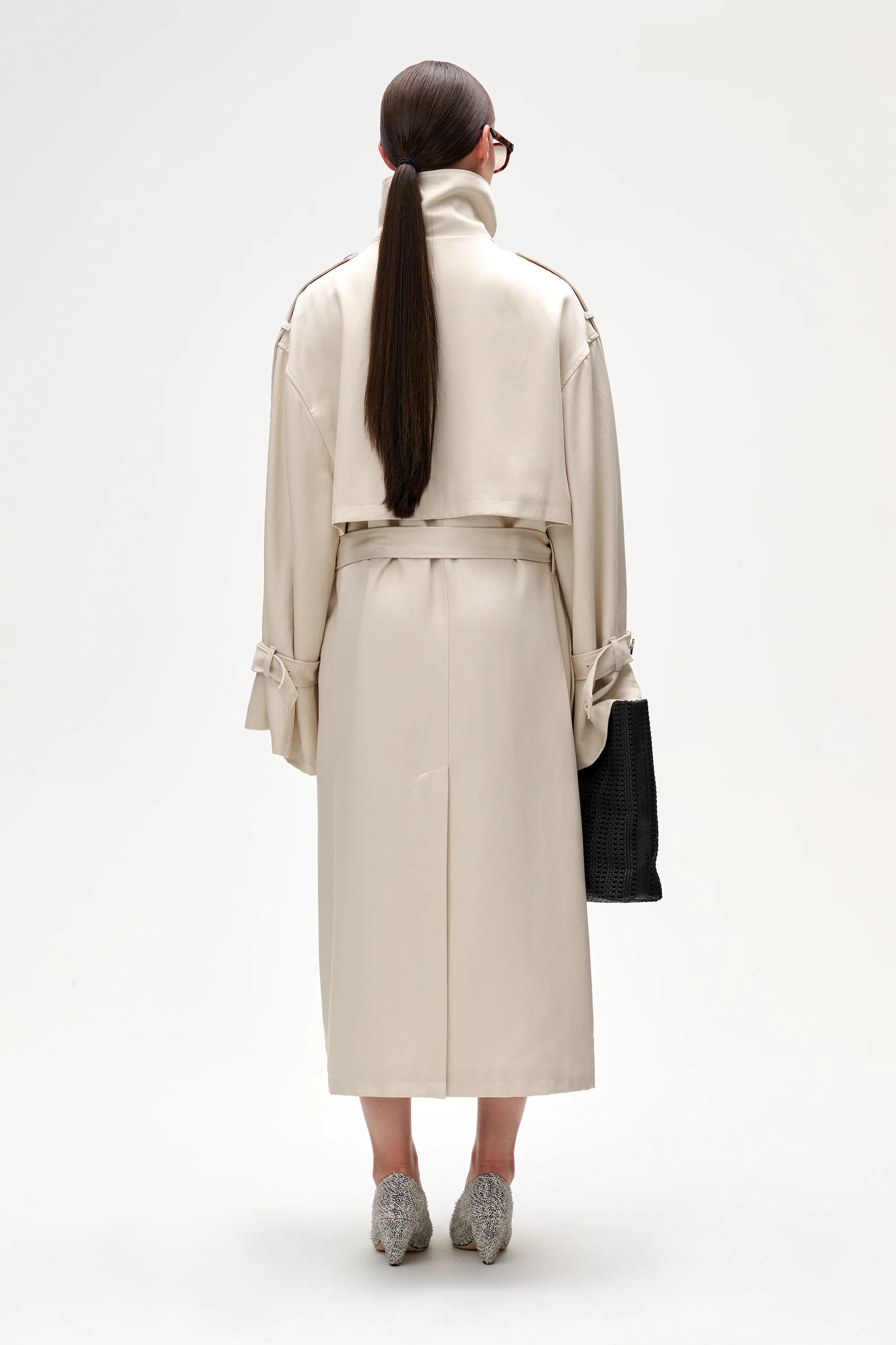 Double Breasted Long Trench Coat